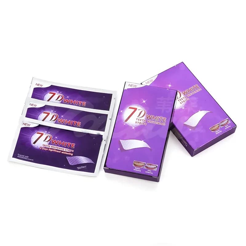 Strisce Sbiancanti per Denti 2026-7D Viola, Rimuovono Giallo e Alito Cattivo, Set Sbiancante per Denti, Cura Orale
