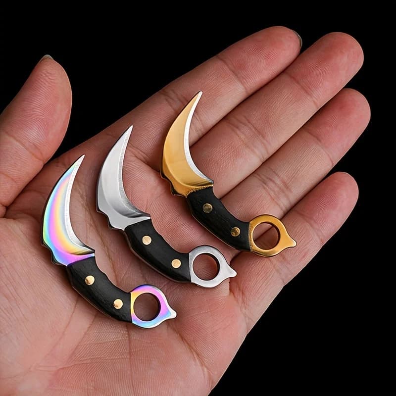 Mini coltello portachiavi coltello da tasca campeggio esterno sopravvivenza tattica coltello portatile pelapatate lama fissa multi strumento EDC