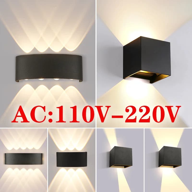 Led Wall Lamp Lampada da parete a LED Luci esterne Applique impermeabili Lampada da parete AC85-265V per la decorazione interna domestica Camera da letto Soggiorno Illuminazione