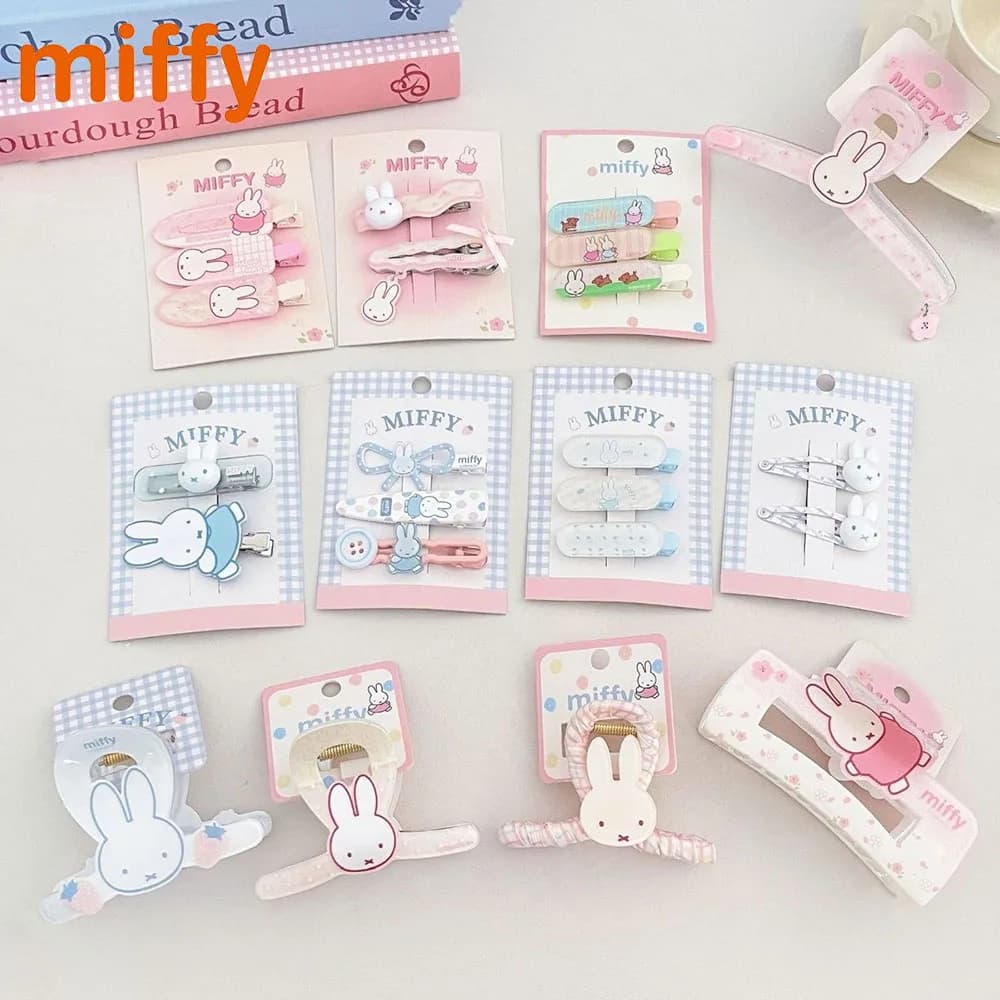 Kawaii Miffy New Style Original Cute Hairpin Headwear Cartoon Rabbit Summer Fashion Versatile Duckbill Clip Girl Festival Gift
