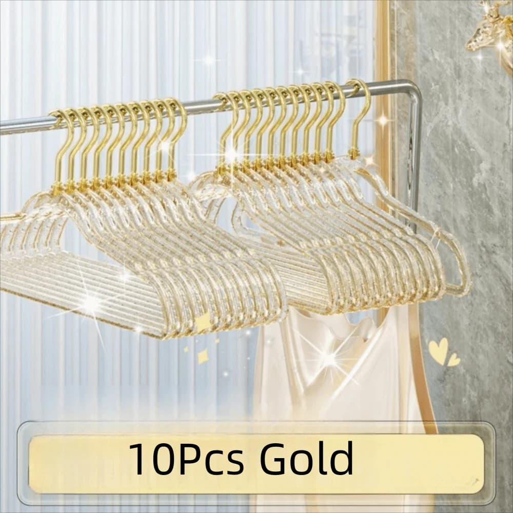 10 pezzi grucce glitter trasparenti ispessite grucce per vestiti in acrilico antiscivolo antigraffio portapantaloni salvaspazio antitraccia