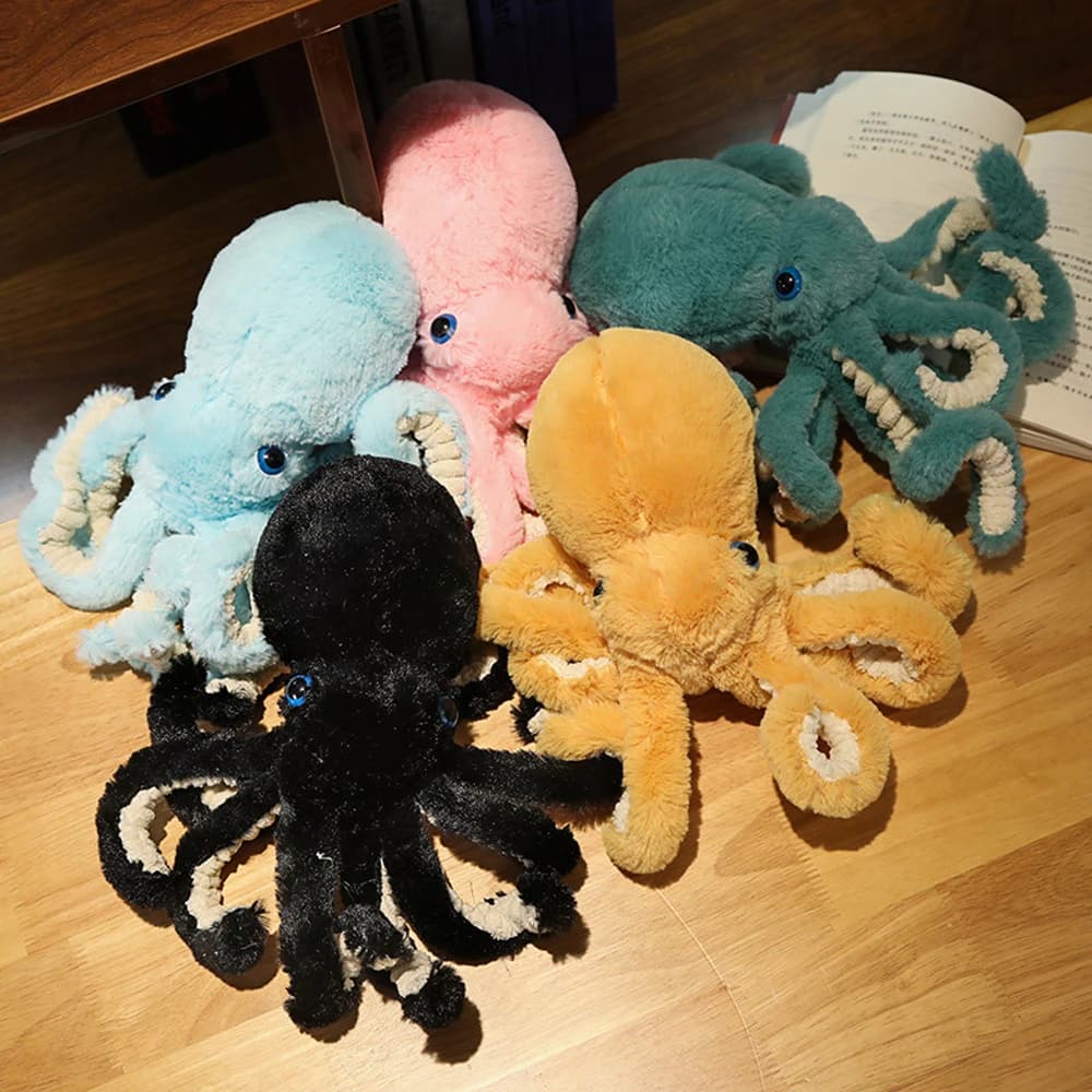 Popular Multi Color Octopus Plush Toys Soft Blue Eyes White Suckers Birthday Gifts Photo Prop Home Decor Girls Present