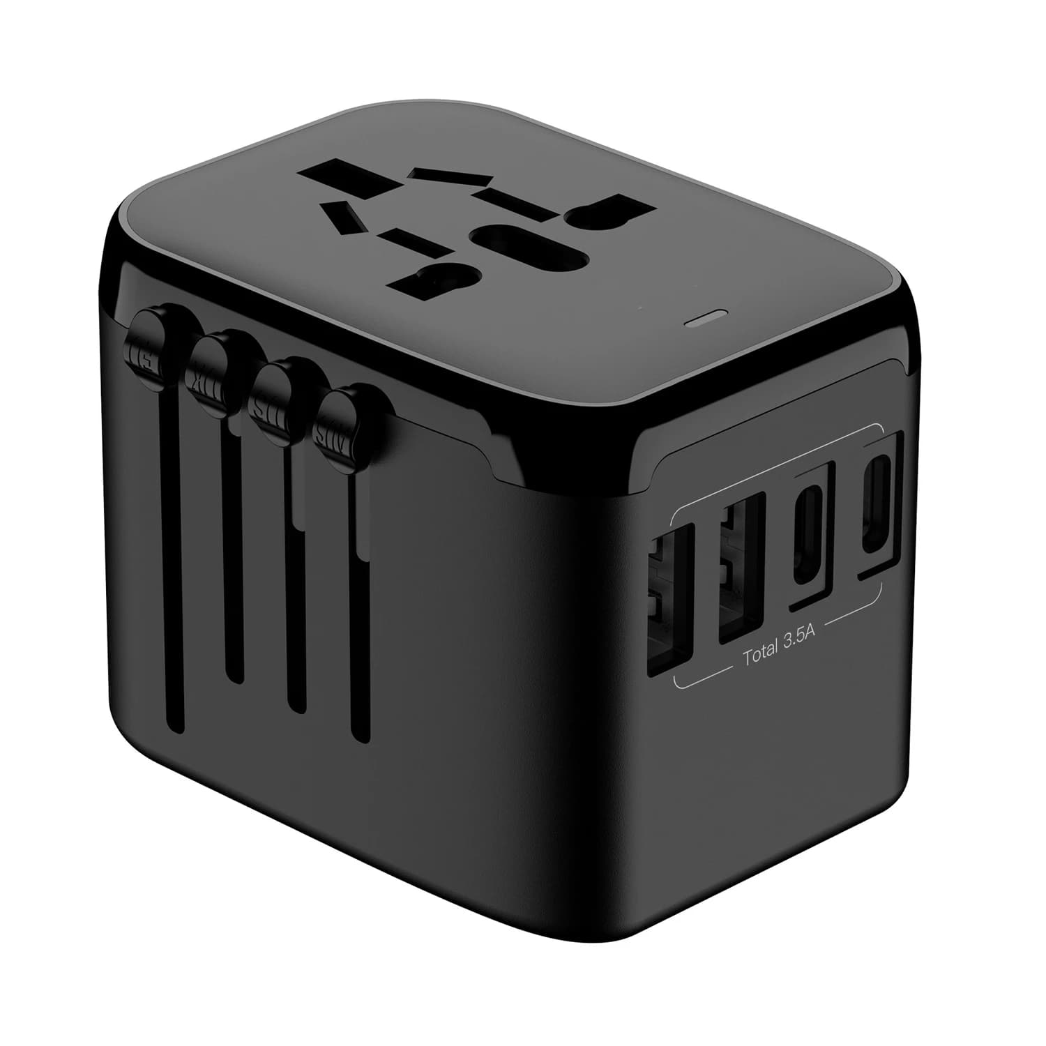 Adattatore da viaggio universale caricabatterie da viaggio All-in-one con 2 porte USB e 2 caricabatterie da muro di tipo C per US EU UK AUS Travel Worldwide