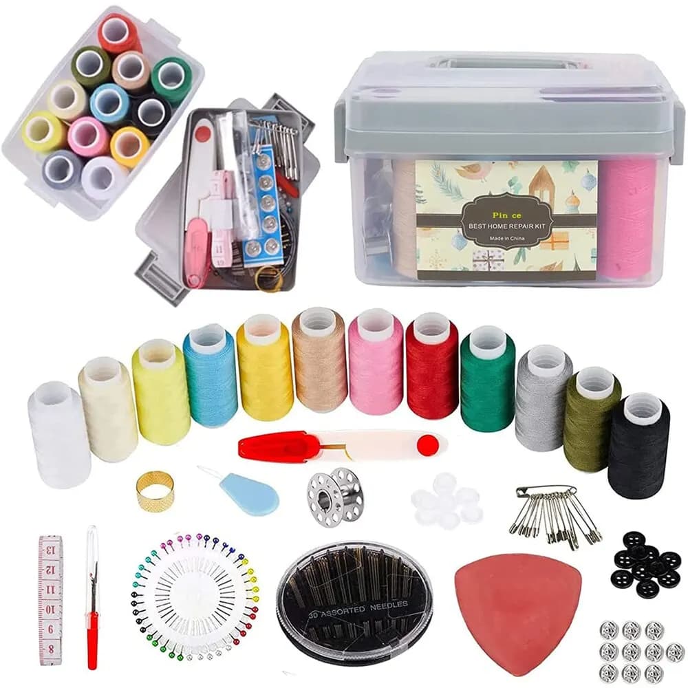 Set di Kit da cucito portatile da 130 pezzi-forniture per cucire Premium per principianti viaggiatori e riparazioni di abbigliamento di emergenza, Accessori per artigianato fai da te