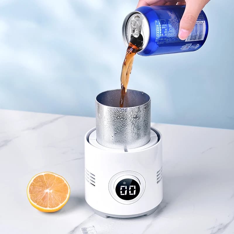 Scaldatazze da caffè con dispositivo di raffreddamento rapido 2 in 1 per tè al latte, birra, riscaldamento elettrico, tazza per bevande di raffreddamento per l'home office