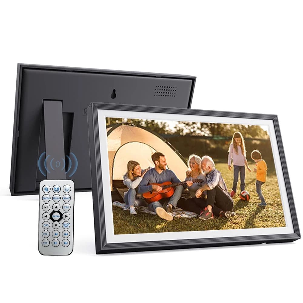 Cornice per foto digitali Schermo IPS HD da 10,1 pollici Cornice per foto elettronica da tavolo 1280x800 con funzione orologio e calendario Spina americana