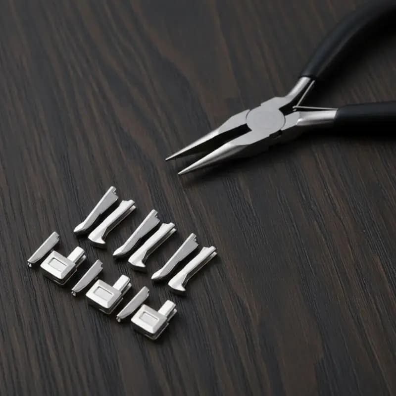 Set di Riparazione Cerniere in Metallo per Sartoria, 10 Pezzi, Kit di Fissaggio Inferiore, Accessori Fai-da-Te per Cucito e Artigianato, per Abbigliamento e Borse
