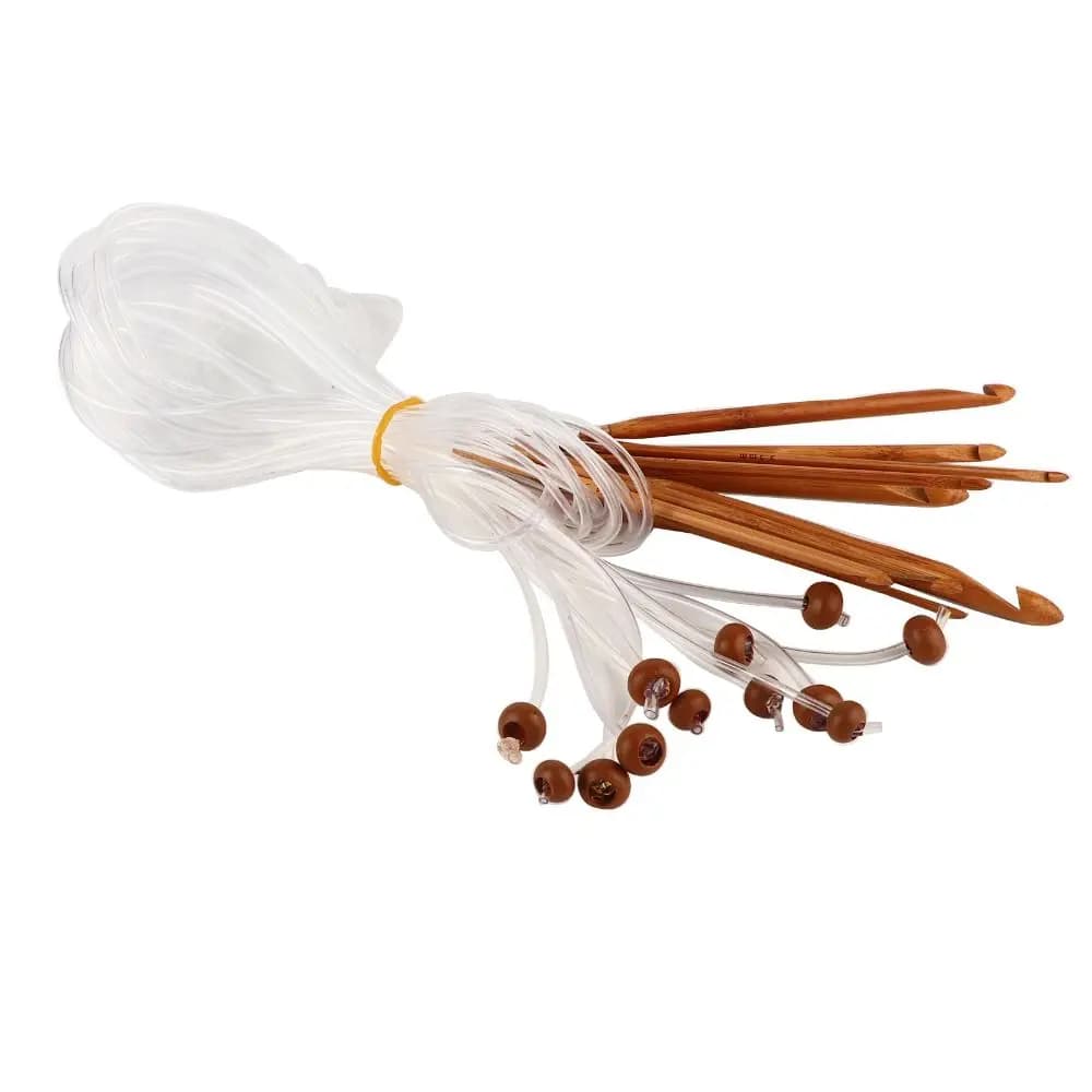 12Pcs/Set 26 Pieces Set Crochet Hook Set Aluminum Oxide Replaceable Cord Knitting Tool Kit Detachable Design Circular Shape