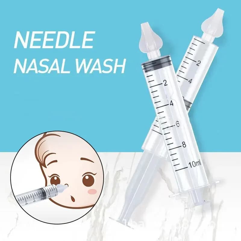 Detergente per naso per bambini 2 pezzi rondella nasale rondella per tubo dell'ago 10ML aspiratore nasale per neonati detergente per siringa lavaggio strumenti per la cura del bambino