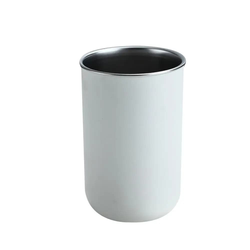 Bicchieri, tazze da 11 once in acciaio inossidabile, tazze riutilizzabili e resistenti in acciaio per portaspazzolino (bianco o grigio) (bianco)