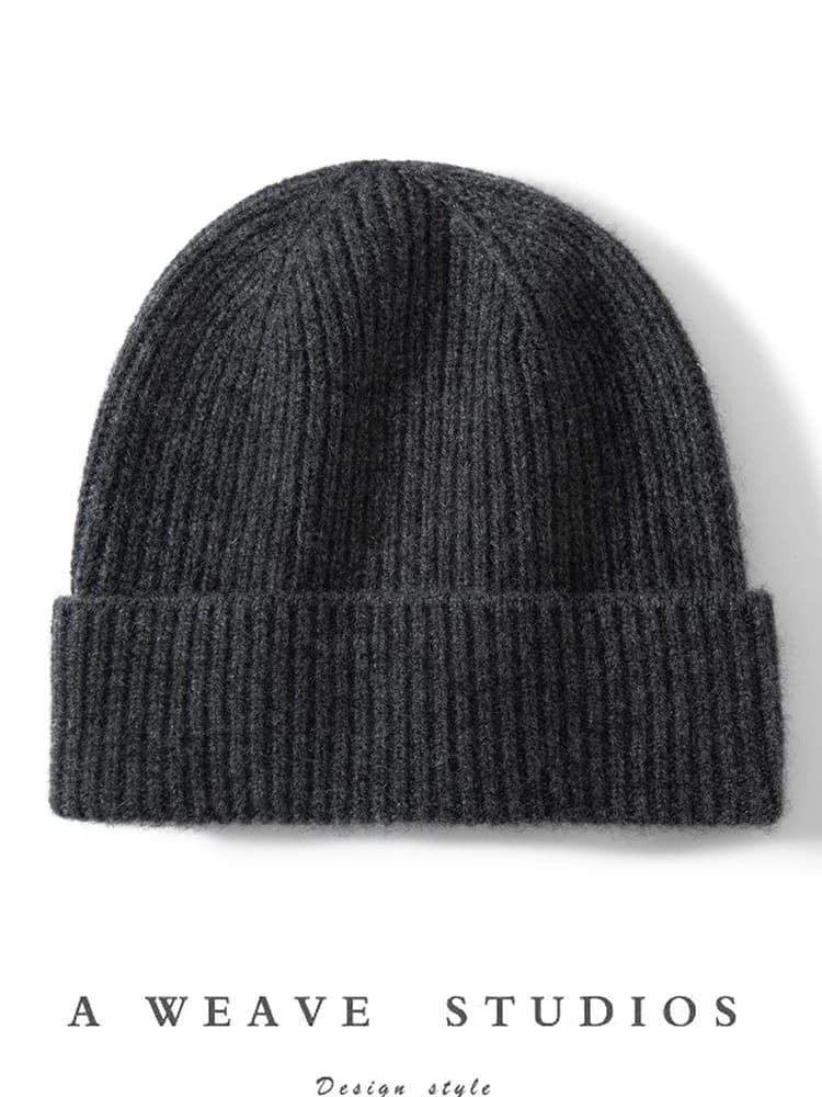 CHICUU Women 100% Cashmere Hat Keep Warm Autumn Winter Soft Thick Cashmere Knitted Hat
