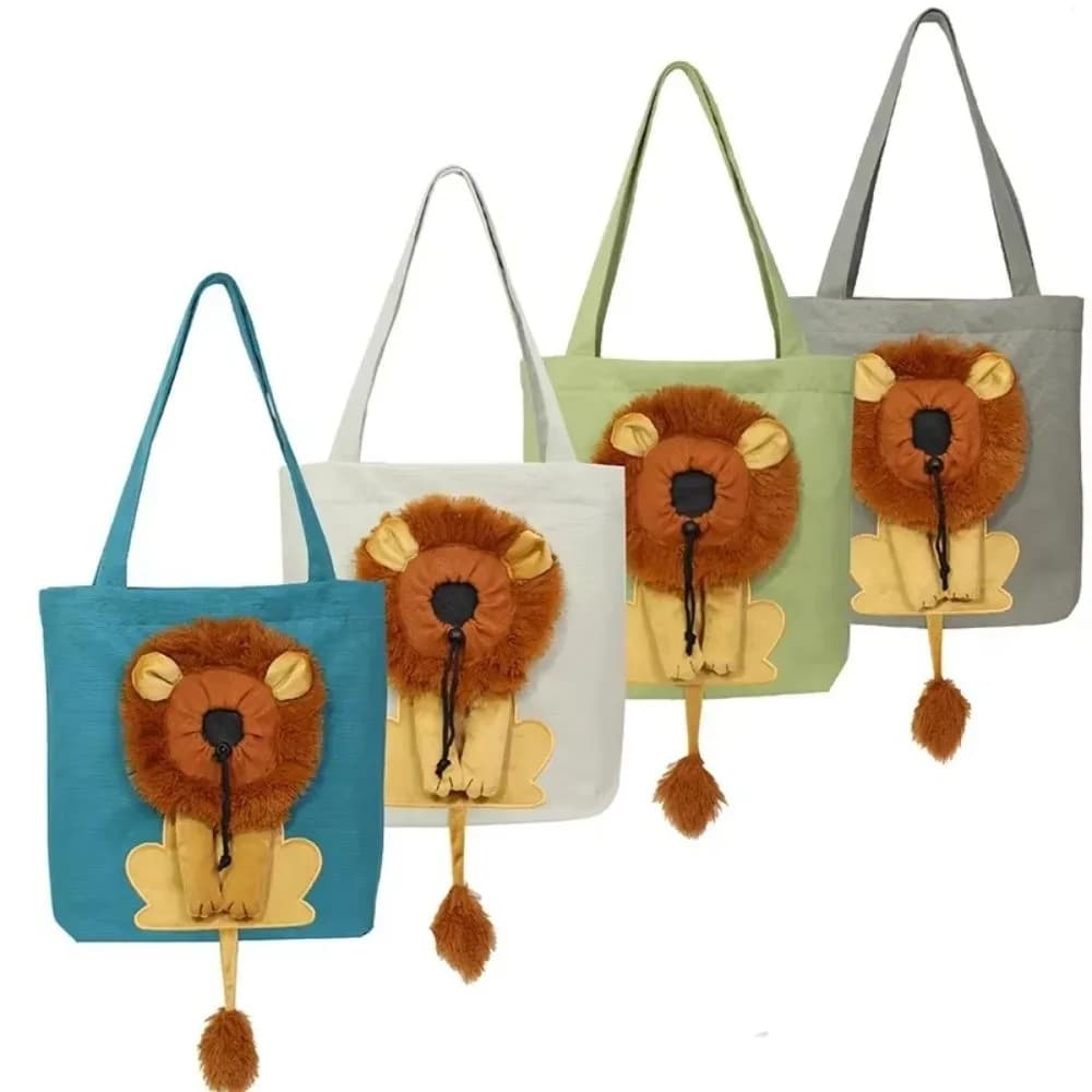 Convenient Breathable Pet Carrier Bags Soft Lion Design Cat Carrier Bags Lightweight Zippers Dog Carrier Bags For Cats Outdoor