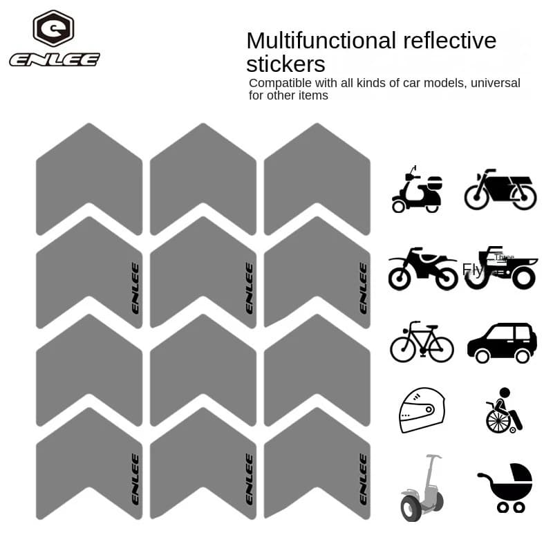 ENLEE 12pcs nuovo arrivato leggero MTB cerchio della bicicletta adesivi riflettenti riflettore di sicurezza del cerchione della bici