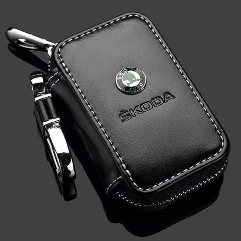 Per Skoda Octavia 2 3 Kodiaq Fabia Rapid Superb A5 A7, custodia per chiave auto in vera pelle, portachiavi, accessori.