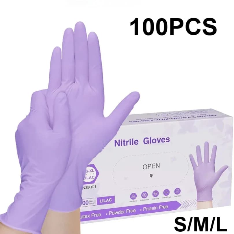 Disposable Purple Nitrile Gloves Latex Free Waterproof Suitable for Kitchen Food Processing Beauty Salon Work Glove