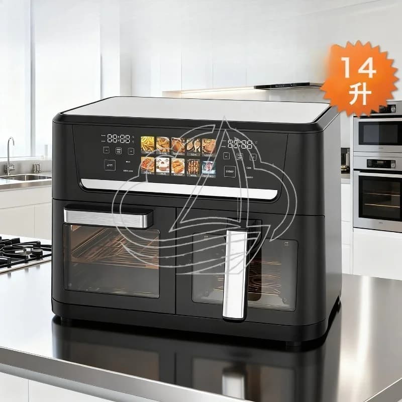 14L Dual Basket Air Fryer High Power Smart Oil-Free Electric Fryer Multi-Function Household Oven