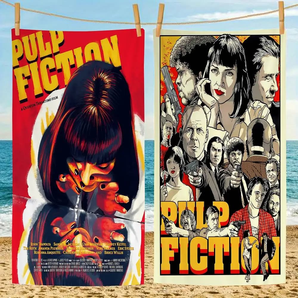 Asciugamani da spiaggia in microfibra Big di Pulp Fiction Movie, ad asciugatura rapida, per spiaggia, piscina, viaggi, nuoto e yoga