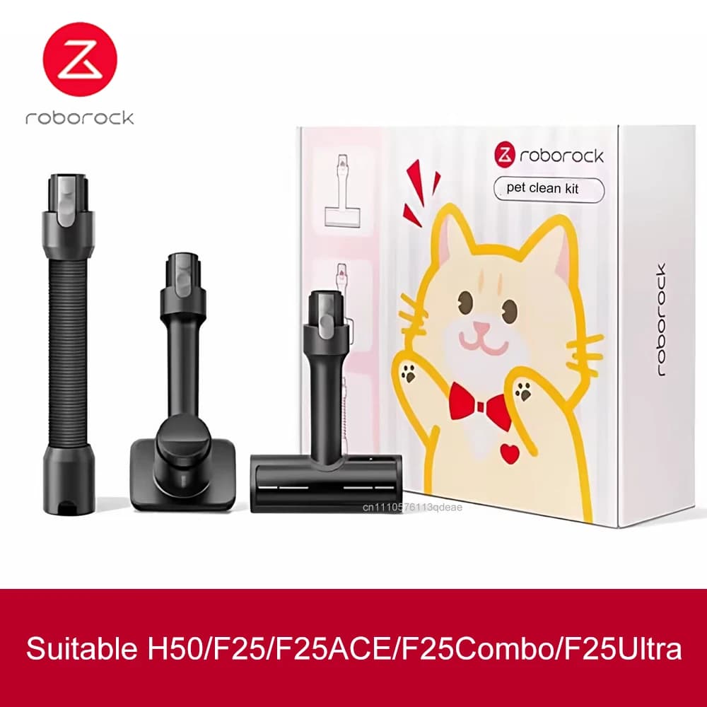 Roborock Pet Cleaning Set Suitable H50/F25/F25ACE/F25Combo/F25Ultra Grooming Brush Fabric Dehairing Brush Telescopic Hose
