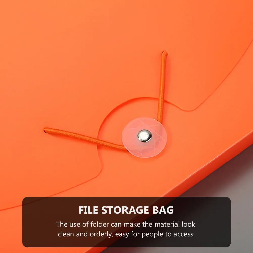 1Pcs Orange A4 File Folder Document Storage Bag Office File Organizer Portable Folder for Efficient Paper Management