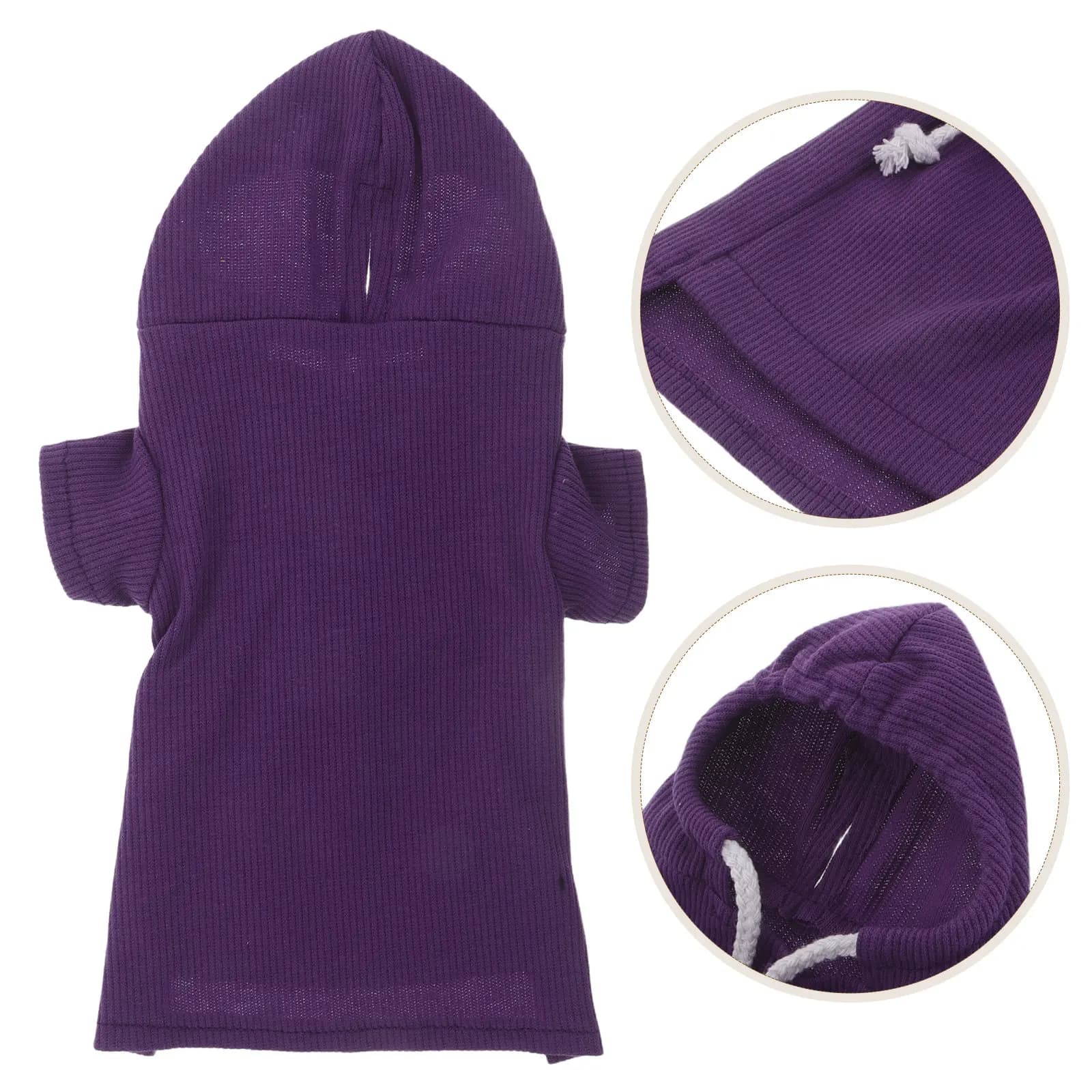 Felpa con Cappuccio Calda per Furetti, in Pile Viola, per Porcellini d'India, Conigli e Piccoli Animali, Abbigliamento per Clima Freddo