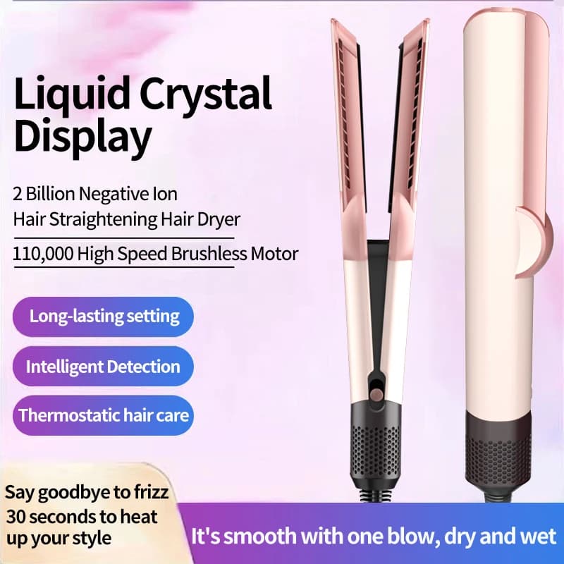 HT01 2 IN 1 Hair dish and Hair dryer with Negative Ions, Long-Term Styling Tool