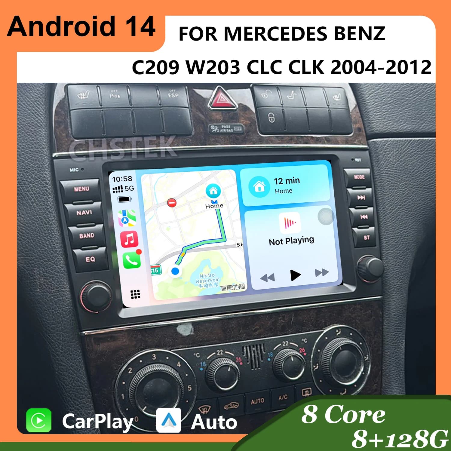 CHSTEK Car Carplay For Mercedes Benz C-Class W203/CLC W203 CLK W209 Wireless Bluetooth Player WIFI GPS Autoradio Upgrade Models