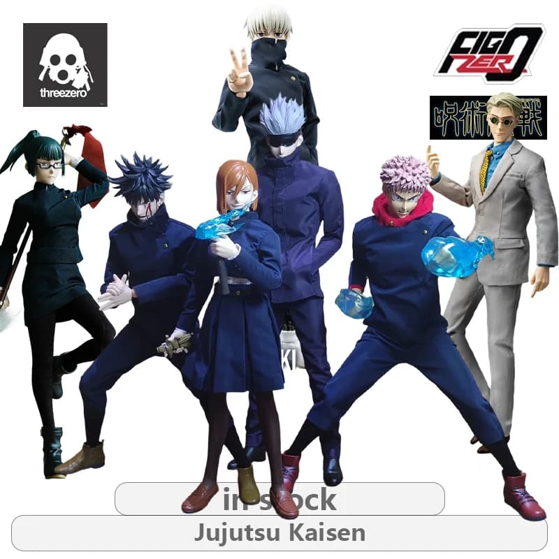 Threezero FigZero Serie Jujutsu Kaisen: Gojo Satoru, Yuji Itadori, Dog Curling Thorn - Action Figure Modellini Snodabili