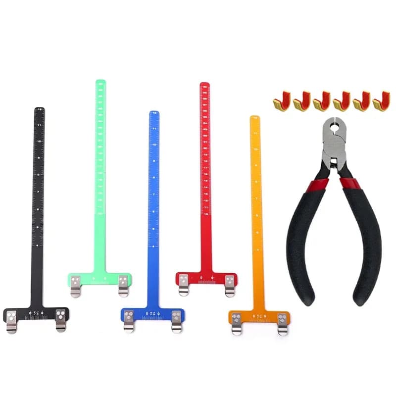Set di righelli a T per tiro con l'arco Punti di incocco per corda per arco Pinze per fibbia Misura della posizione Regolazione Accessori per tiro con l'arco