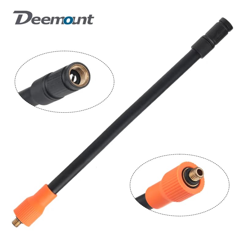 Deemount Tubo di prolunga della pompa d'aria Filettatura esterna 6MM Tubo EPDM 20/30/50CM Pompa elettrica Connettore del tubo di gonfiaggio dei pneumatici della bicicletta