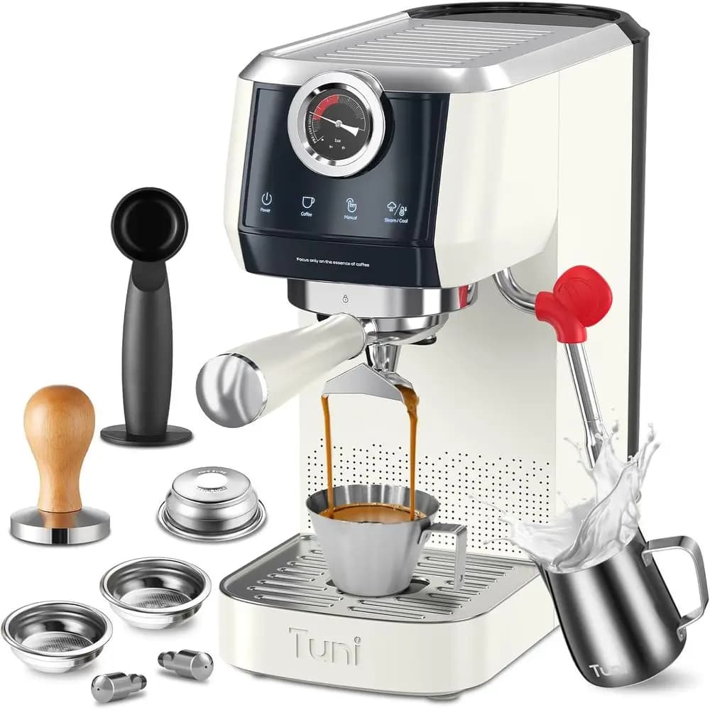 Macchina per Espresso a Doppia Caldaia da 58mm con Controllo Temperatura NTC, Pompa da 20 Bar e Design Semi-Automatico in Acciaio Inox per Appassionati di Caffè