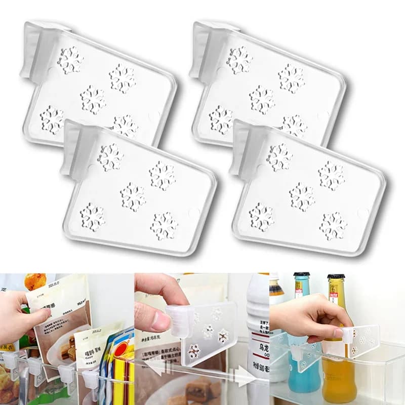Divisori per scaffali per frigorifero estensibili in plastica da 4 pezzi divisori regolabili per Clip accessori da cucina per la casa