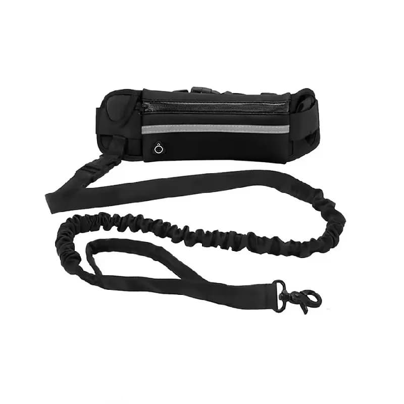 Guinzaglio per Cani a Mani Libere, Riflettente ed Elastico, Retrattile con Borsa da Cintura, Corda di Trazione Regolabile per Corsa, Passeggio e Addestramento
