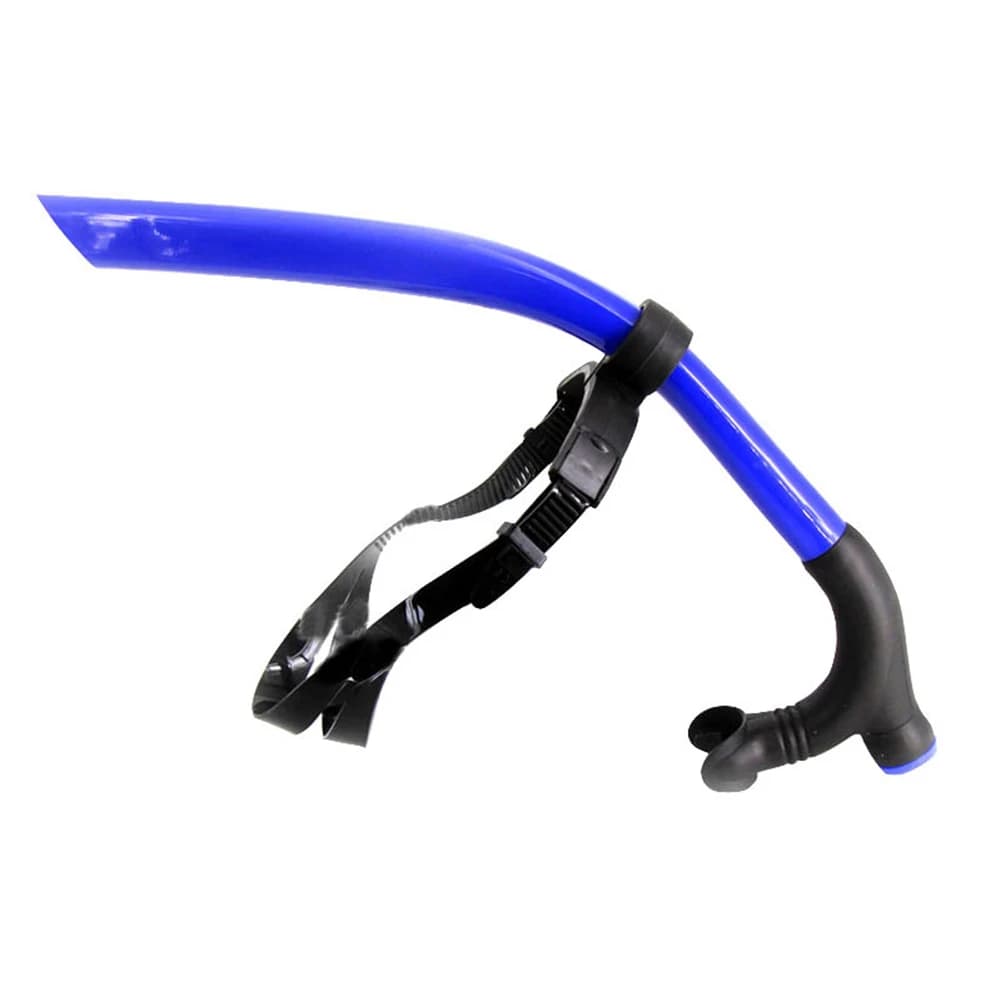 Swimming in Silicone front breathing tube training for diving adults Snorkel diving tube swimming diving equipment, blue