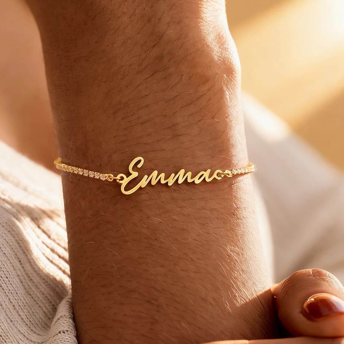 Bracciale a catena con zirconi bling con nome personalizzato personalizzato per donna Bracciale con nome personalizzato in acciaio inossidabile per bambini Regalo di gioielli per coppie
