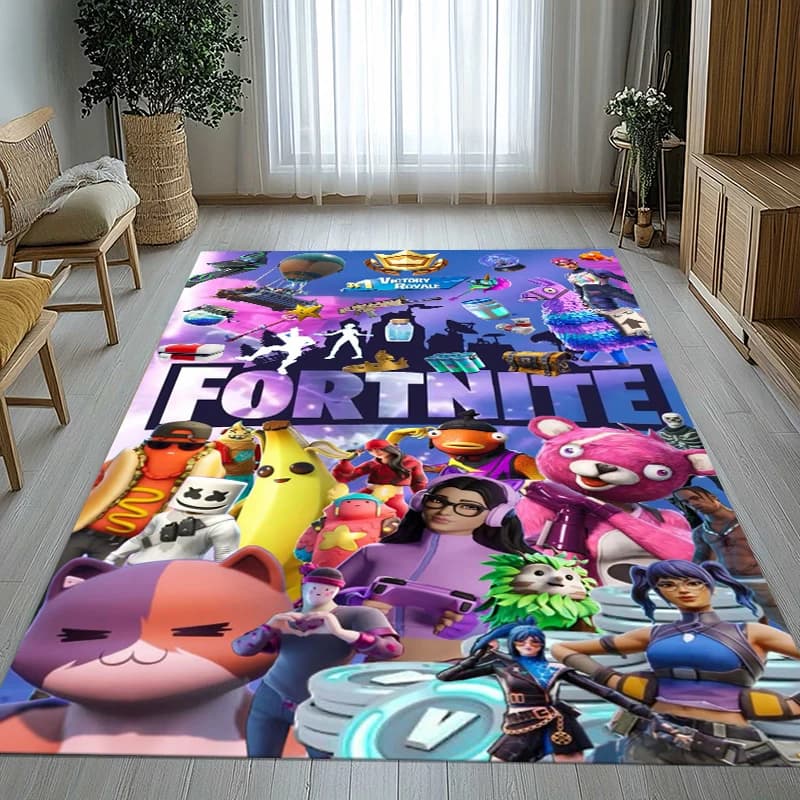 Tappeto Antiscivolo per Soggiorno con Tema Fortnite, Morbido Tappeto per Camera da Letto, Stanza dei Bambini, Divano, Decorazione Casa, Regalo