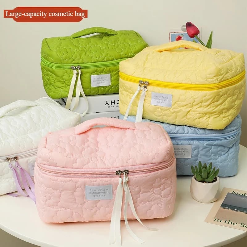 New Flower Pattern Women Makeup Bag Toiletries Cosmetic Zipper Organizer Bag Travel Wash Pouch Cosmetic Bag Female Candy Colors