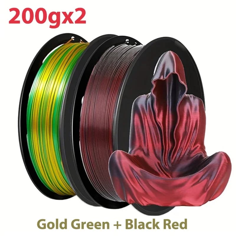 Filament PLA 400 g, 1,75 mm, for 3D printer, two-tone 3D printing material, Duotone silk filaments with magic sublimation 200 gx2