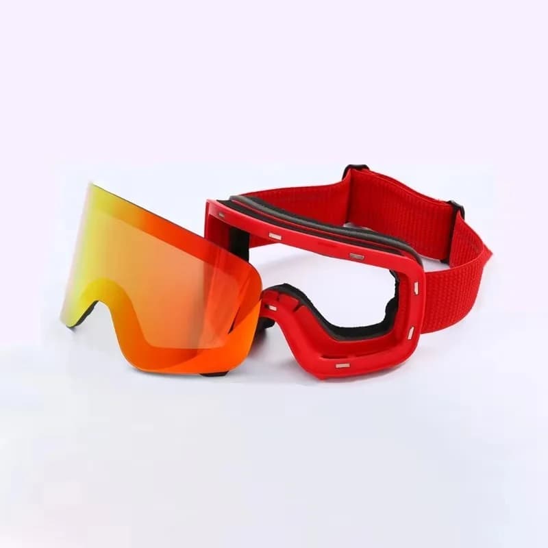 Airo High Quality Magnetic Ski Goggles with Curved Cylindrical Design UV Resistant Hiking and Snow Sports Glasses
