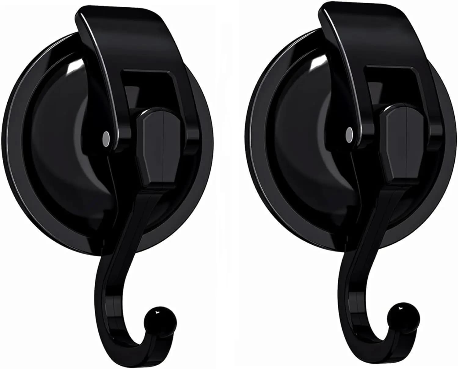 Ganci a ventosa per doccia, bagno, cucina - Porta asciugamani impermeabile per porta in vetro, specchio, piastrelle (confezione da 2, nero)