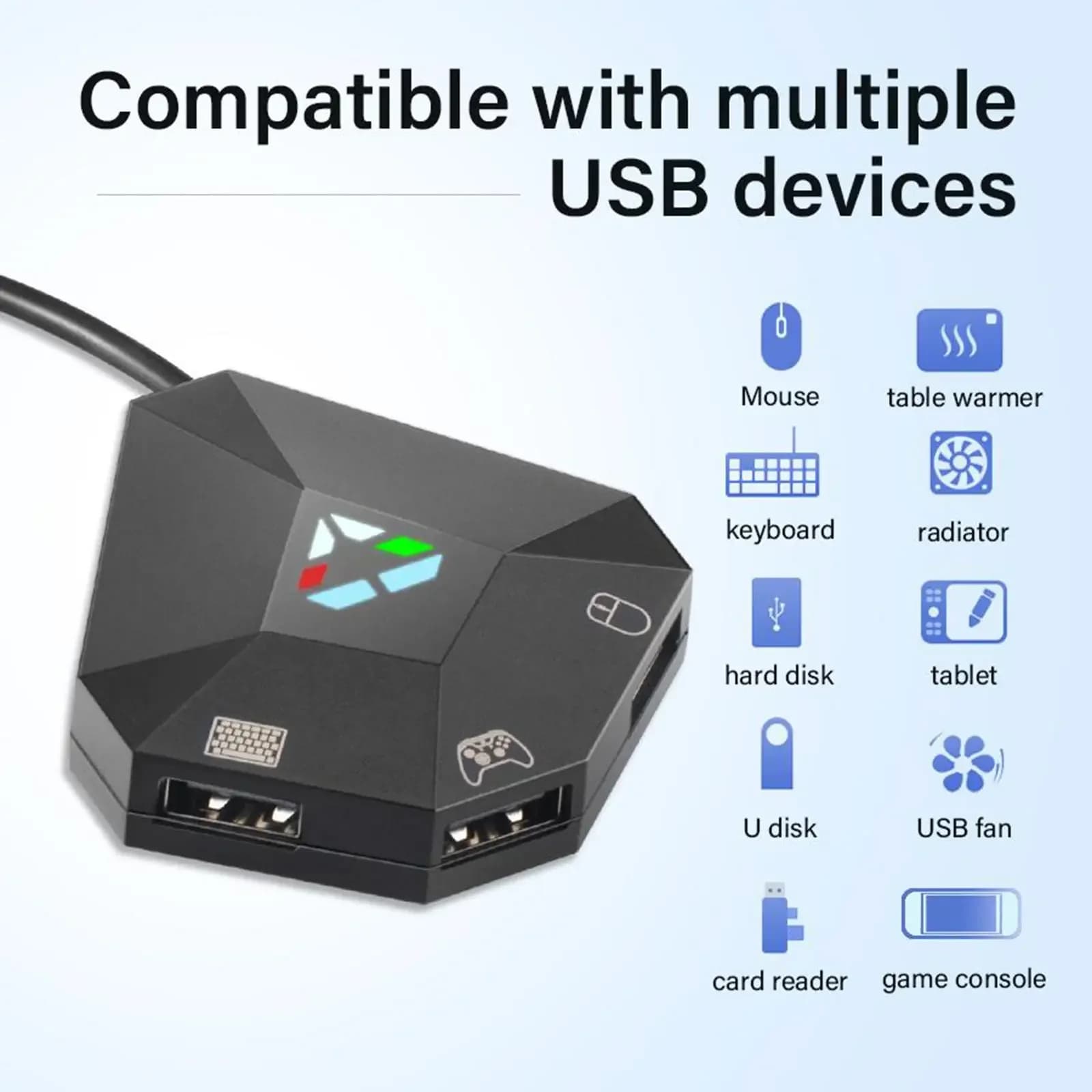 Wired game controller convertor cable USB keyboard mouse adapter mobile gamepad for Switch/Xbox/PS4/PS3/XBOX ONE/360