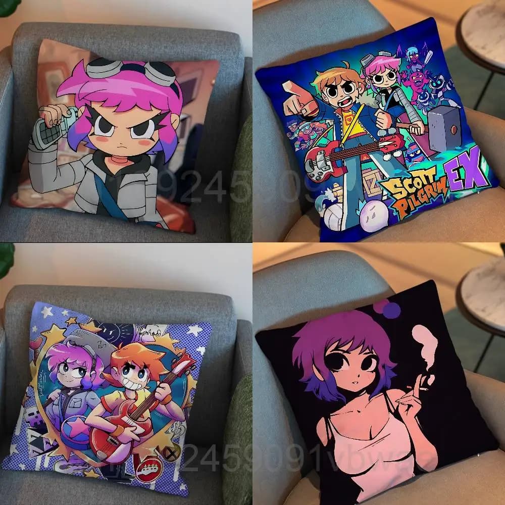Ramona Flowers Scott Pilgrim EX Federa per cuscino antipolvere con cerniera invisibile, fodera per cuscino in morbido peluche setoso per divano