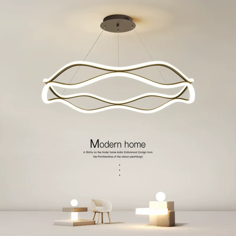 Lampadari a led per soggiorno a spettro completo Lampadari moderni e minimalisti in stile nordico per camera da letto Luce principale artistica ad anello di lusso