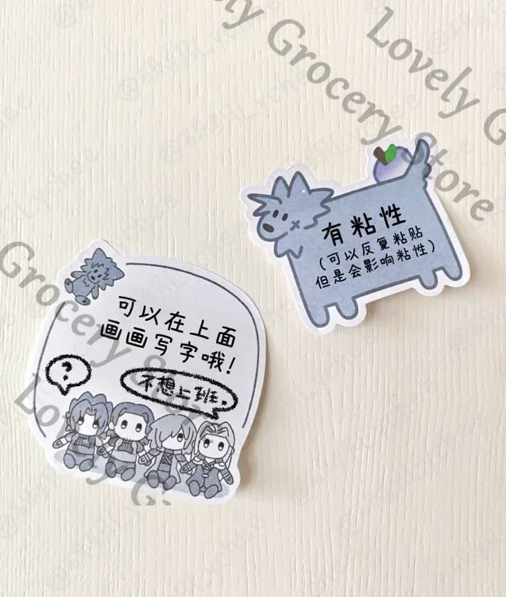 Zack·Fair Cosplay Anime Note Pads Sticky Notes Memo Pad CartoonMemorandum Pocket Notebooks Small Notebook Prop Accessories Fans
