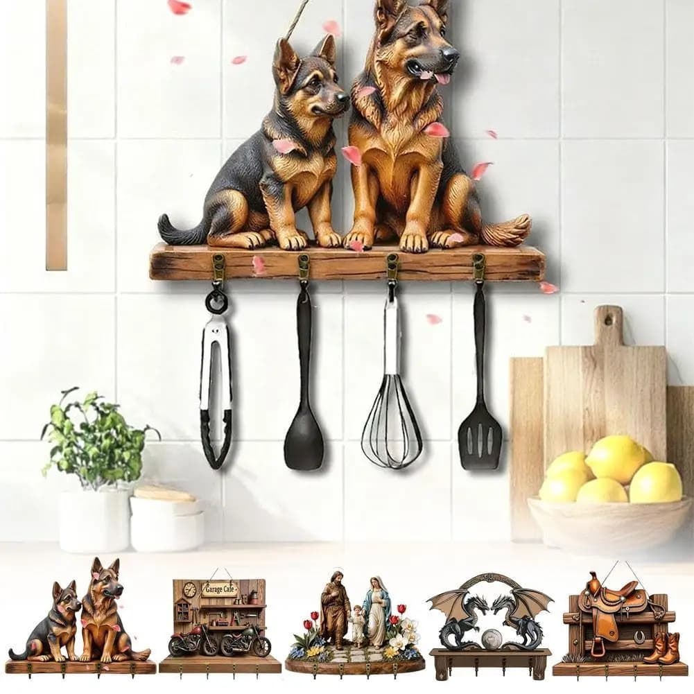 2D Wooden Hanging Decoration Country style flat key hook Wooden Sign Simple Key Hangers Wall Art Wall Decor Porch Decor