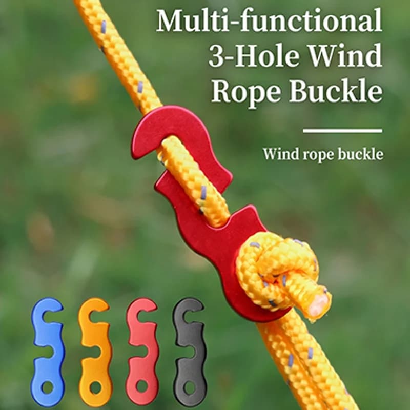 Lightweight S-shaped Camping Tent Rope Buckle Aluminum Alloy Rope Tensioner Rope Adjuster for Tarpaulin Backpack Tent Rope Tensi