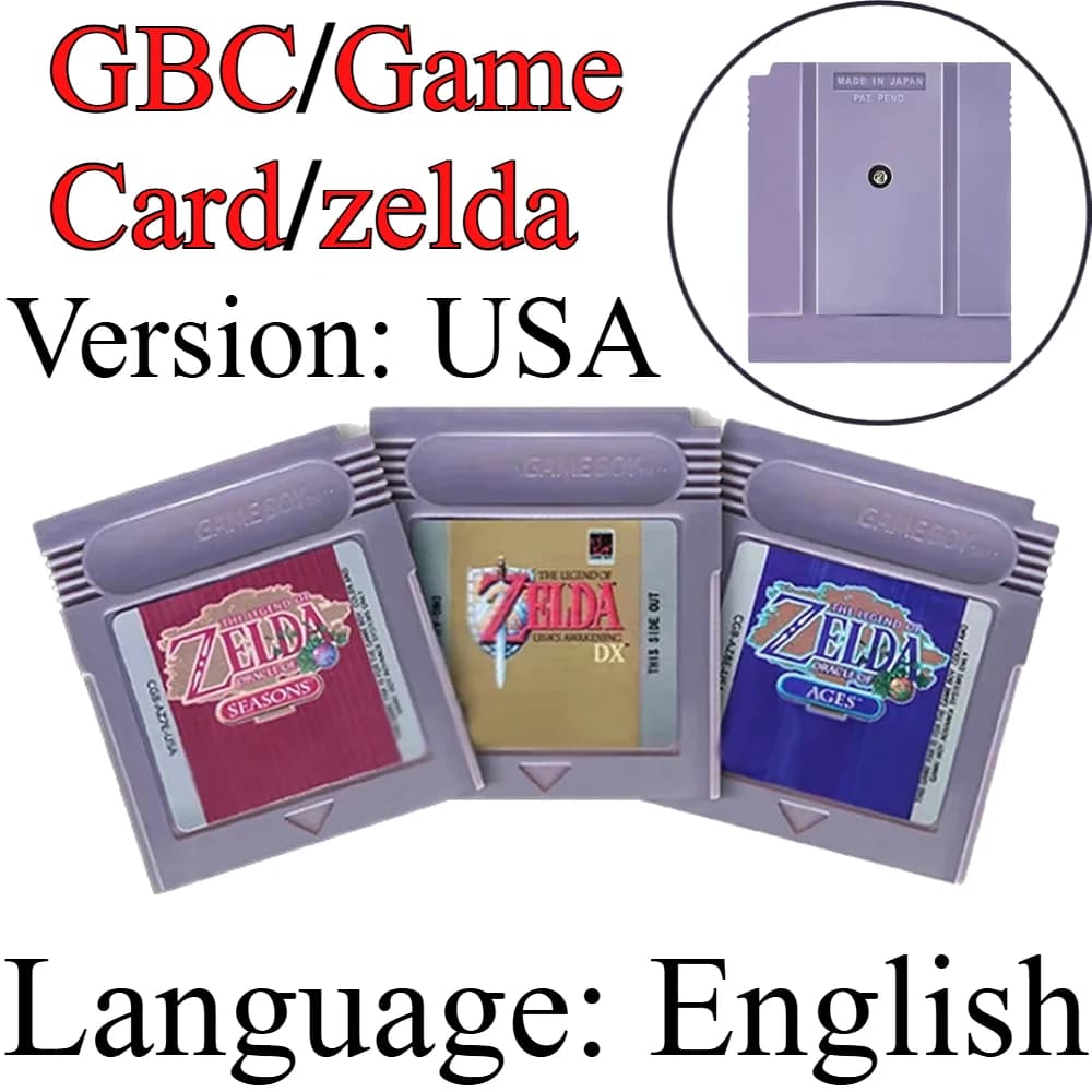 Cartuccia di Gioco GBC The Legend of Zelda 16Bit per Console Awakening DX Oracle of Seasons Oracle of Ages