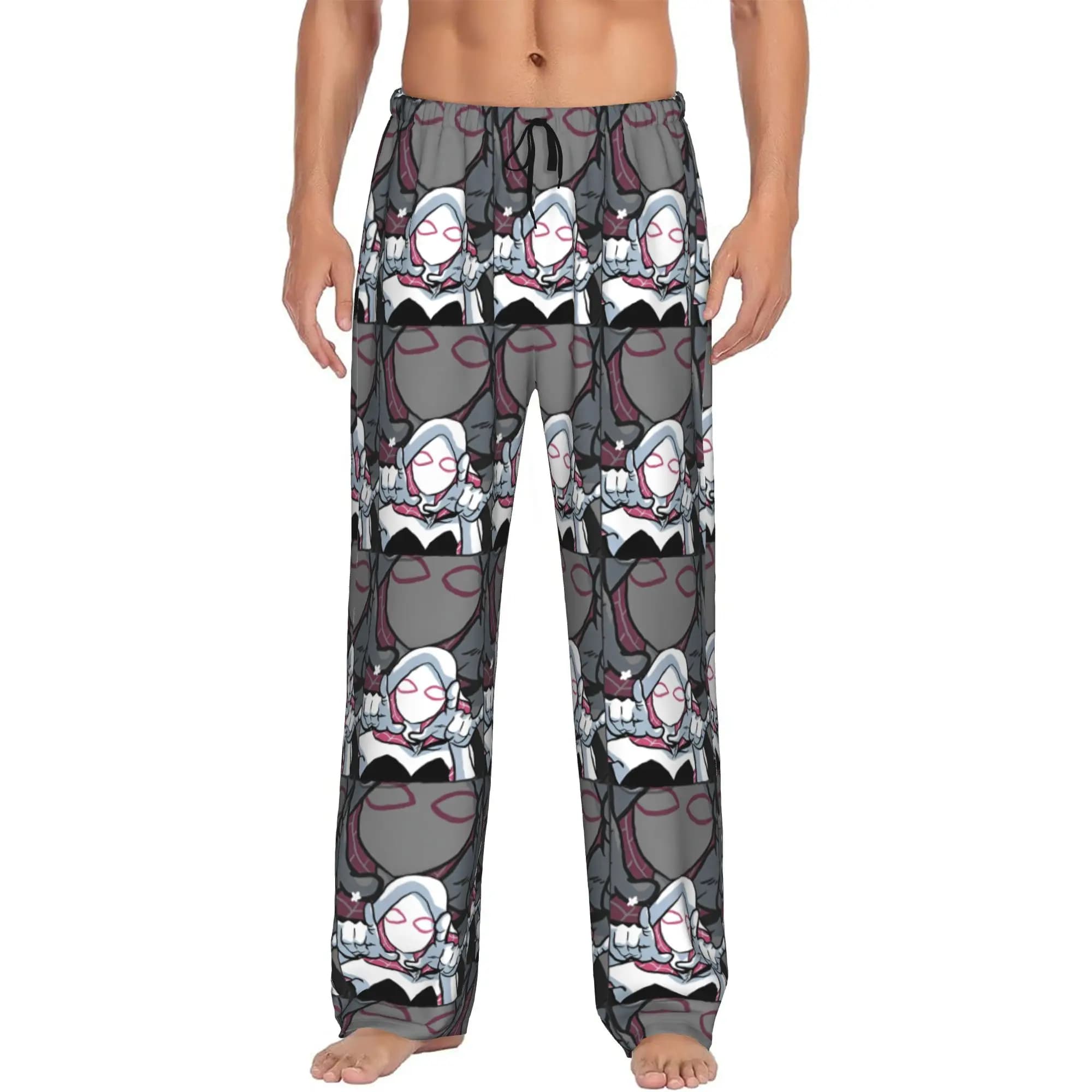 Pantaloni Pigiama Personalizzati G-Gwen Stacy S-Spiderman per Uomo, Abbigliamento da Notte Elasticizzato con Tasche