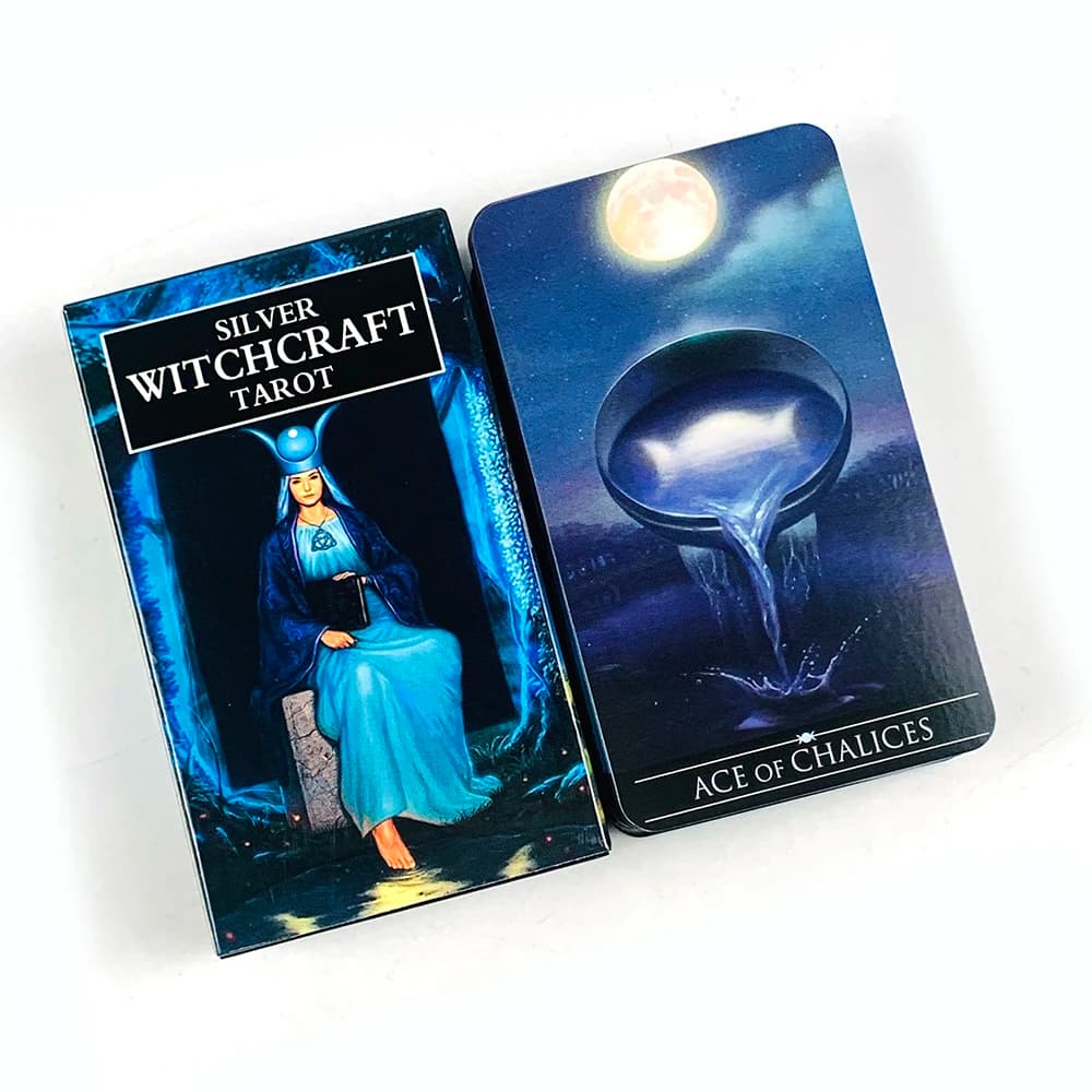 Hot-selling Silver Witchcraft Tarot Cards Of Divination Board Games, Vibrant Illustrations, Easy-to-Read Guide For Beginners