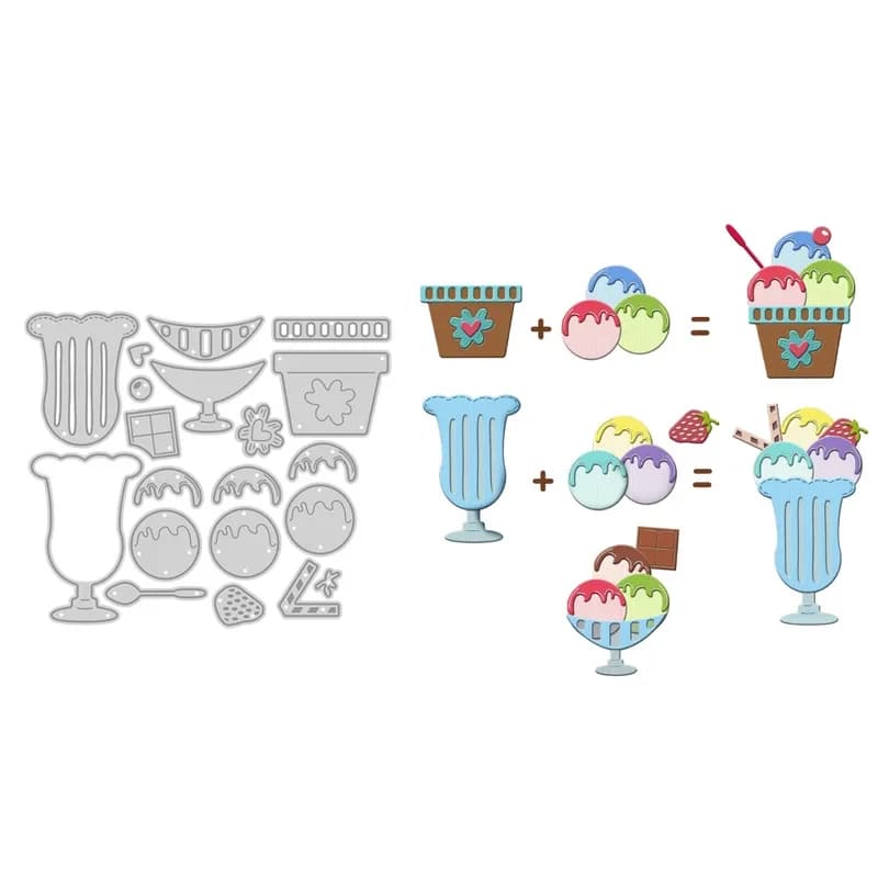 Fustelle per gelato rinfrescante, per scrapbooking fai da te, stampi in metallo per biglietti, album e decorazioni
