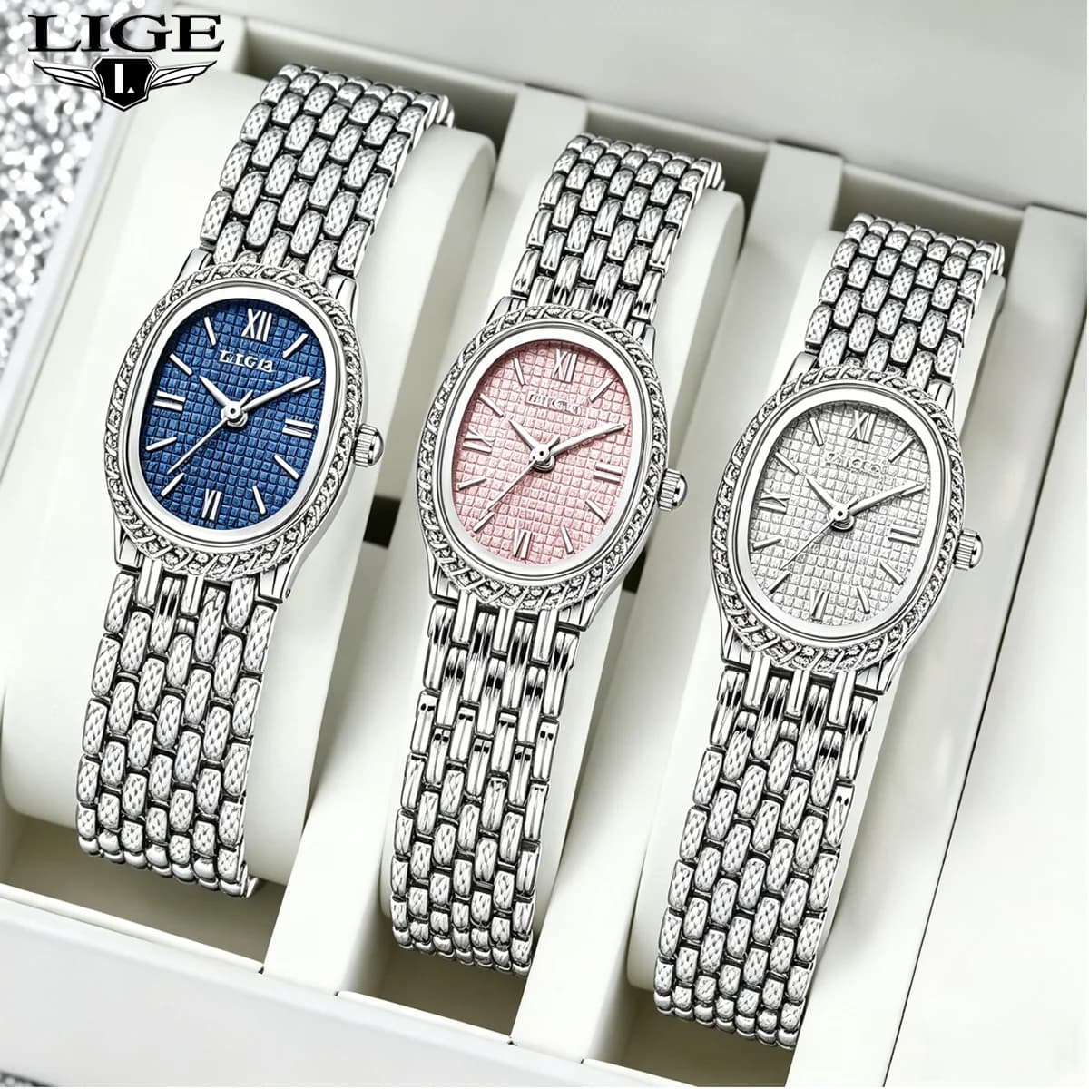 LIGE New Women‘s Quartz Watches Simple Luxury Fashion Elegant Female Wristwatch Waterproof Watch Gift for Girl Relogio Feminino